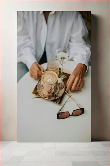 Elegantes Kaffeeglas-Arrangement Gemälde 80x120