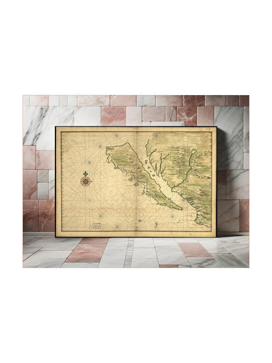 Πίνακας Map California Shown As An Island 90x60