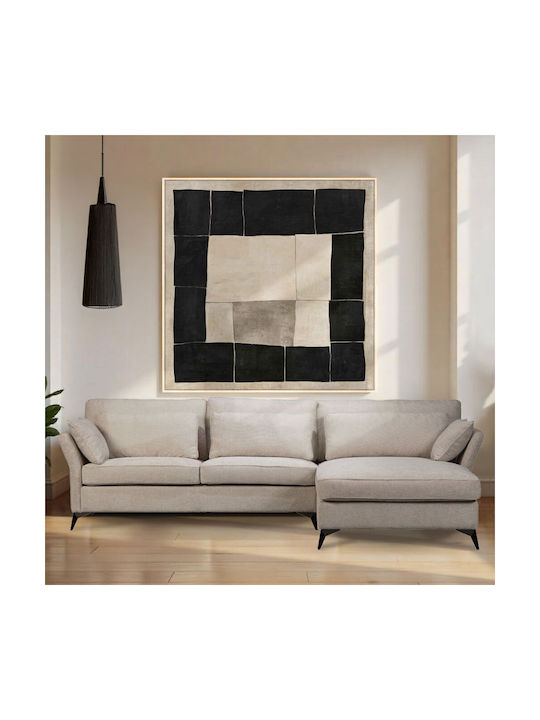 Parfait Γωνιακός Καναπές με Δεξιά Γωνία Beige 307x185x92εκ.