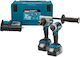 Makita DLX2432TJ Сет Отвертка & Двигател за бормашина 18V с 2 батерии 5Ах и куфар