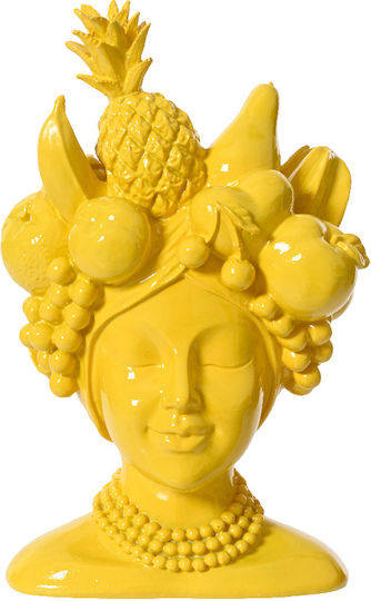 Kaemingk Übertopf Polyresin Gelb 13.4x23εκ.