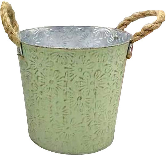 HOMie Ghiveci Metalic Verde 18x18x17εκ.