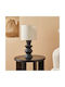 Atmosphera Table Lamp with Beige Shade and Black Base