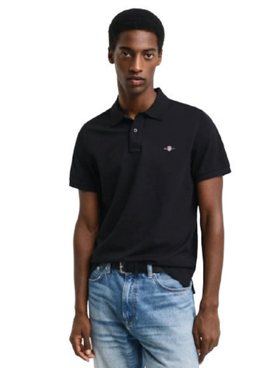 Gant Polo Kurzarmbluse Schwarz