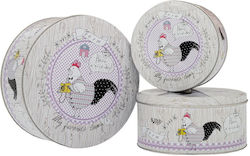 Set de 3 cutii rotunde metalice de Paște Φ20x9 ...