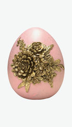 Polyester Ei Rosa Gold Blumen 10x11x12,5cm 51262
