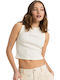 Iconic Days Γυναικείο Crop Top Βαμβακερό Αμάνικο Egret