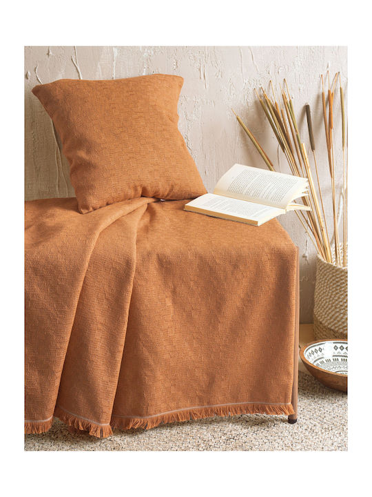 Rythmos Ermis Cuverturi Pentru Canapea 2 Locuri Jacquard 180x240 cm Teracotă