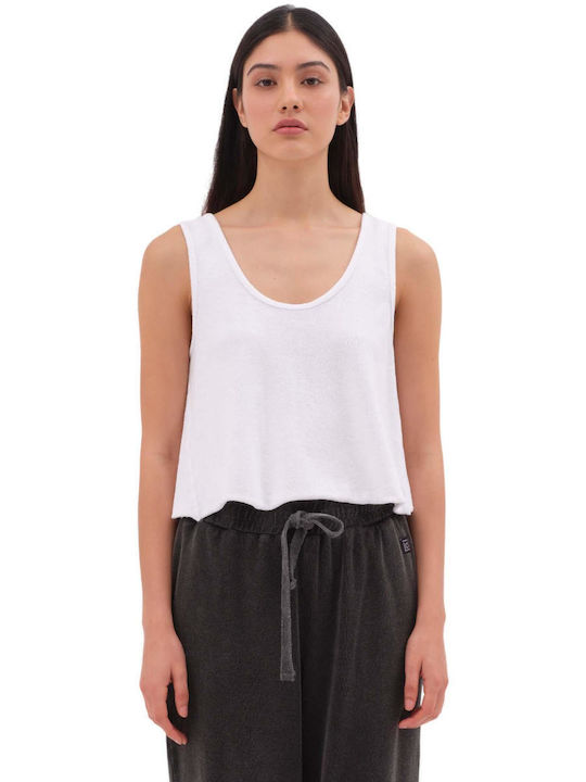 Women's Blouse Cotton Sleeveless White