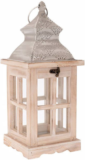 Iliadis Wooden Lantern Brown 15x15x36cm