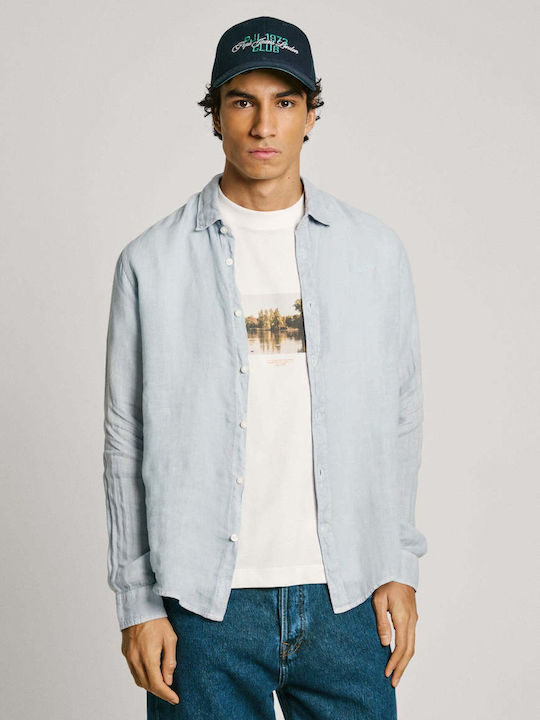 Pepe Jeans Langärmlig Leinen Hemd Light Blue
