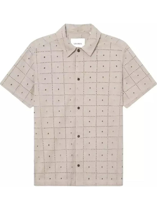 Les Deux Short-sleeved Cotton Shirt Light Sand