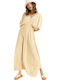 Sunburst Summer Midi Dress Egret Surf Trip Striped
