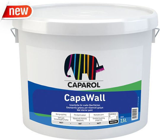 Caparol Plastic Watercolor Paint for Interior Use White 2.5lt