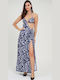 Sommer Maxi Damenkleid Blau