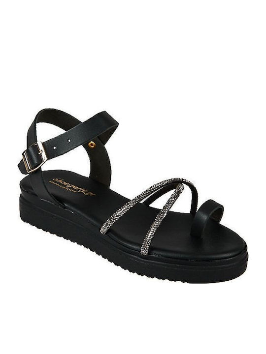 Elenross Γυναικεία Σανδάλια Flatforms Μαύρα