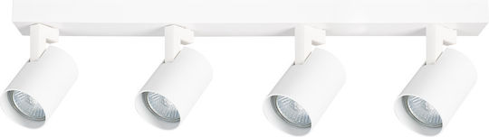 Eko Light Spot with 4 Lights and with Socket GU10 in White Color