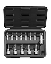 Torx-Bit-Steckschlüsselsatz 13-teilig Stern T8 T60 Satz S2 legierter Stahl Cr-V Stahl Torx-Bit-Steckschlüsselsatz 13-teilig Stern T8 T60 Satz S2 legierter Stahl Cr-V Stahl