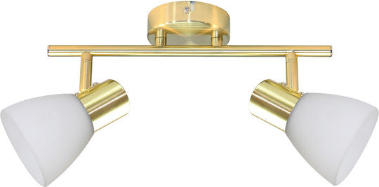 Eko Light Διπλό Σποτ με Ντουί E14 σε Χρυσό Χρώμα