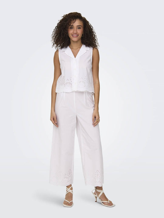Only Sleeveless Women's Shirt White