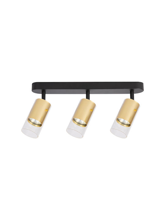 Eko Light Dreifach Spot mit Fassung GU10 in Gold Farbe
