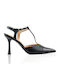Black Elegant T-strap Pumps