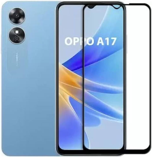 Full Glue Full Face Tempered Glass Μαύρο (Oppo A17)
