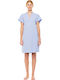 Pink Label Sommer Damen Nachthemd Blue Cloud