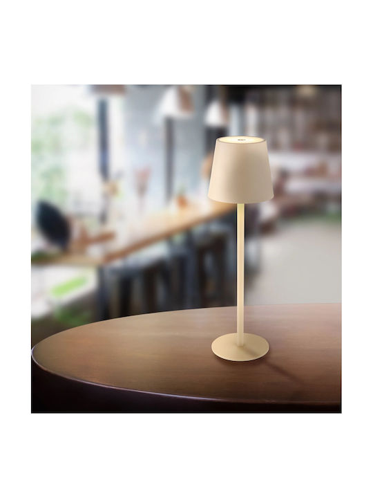 Globo Lighting Table Lamp LED with Beige Shade and Base