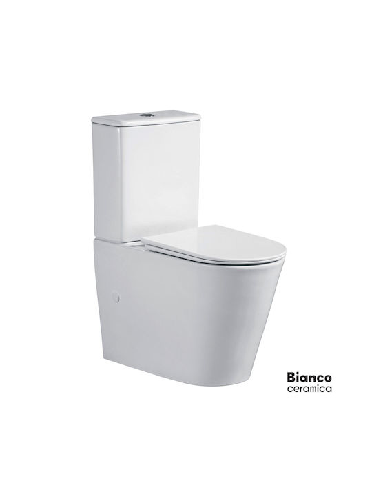 Bianco Ceramica Λεκάνη Κρεμαστή Rimless με Καζανάκι με Slim Κάλυμμα Soft Close Λευκή 5206014024765 Bianco Ceramica Λεκάνη Κρεμαστή Rimless με Καζανάκι με Slim Κάλυμμα Soft Close Λευκή 5206014024765