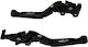 Apido Set of Motorcycle Brake/Clutch Levers Flexible Adjustable for Sym VF 185 Black 34838010