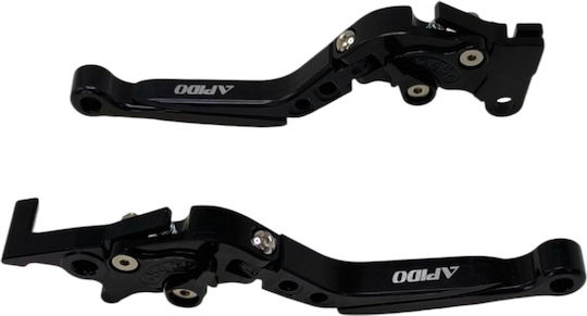 Apido Set of Motorcycle Brake/Clutch Levers Flexible Adjustable for Sym VF 185 Black 34838010