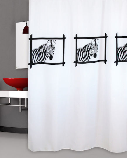San Lorentzo Head Shower Curtain 240x180cm Zebras Head