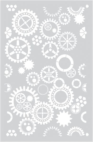 Stencil Τεχνοτροπίας Διακόσμηση Τοίχου 53x79cm Novacolor Steampunk Nc6339