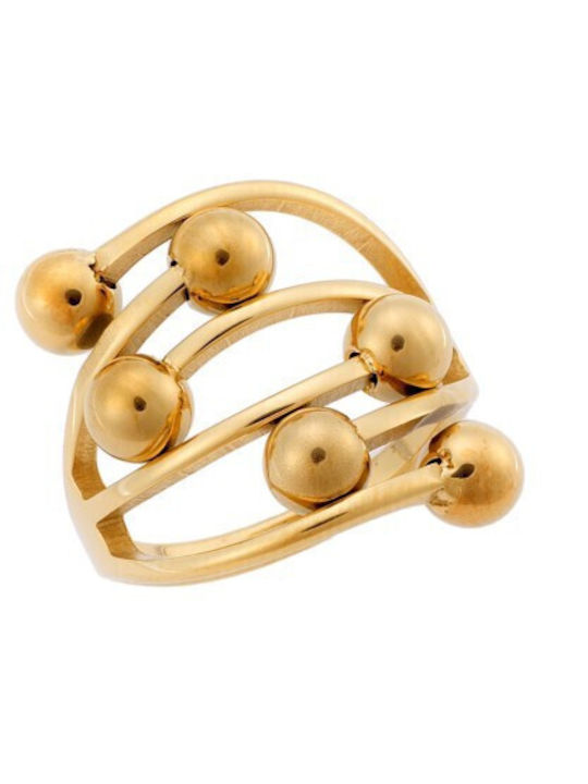 Senza Damen Ring aus Stahl Vergoldet