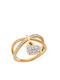 Senza Damen Ring mit Steinen aus Stahl Vergoldet