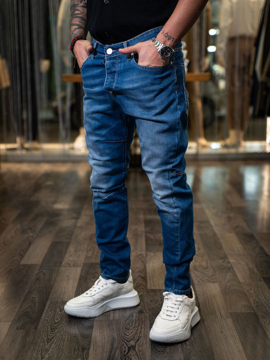 Palermo Men's Jeans Pants with Loose Fit Blue