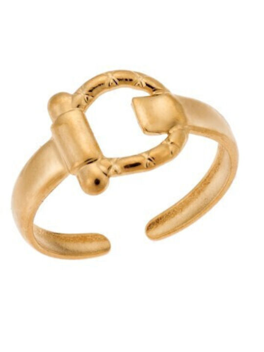 Senza Damen Ring aus Stahl Vergoldet