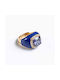 Cuoro Damen Ring mit Zirkonia & Emaille aus Silber Vergoldet