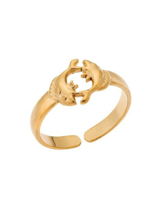 Senza Damen Ring aus Stahl Vergoldet