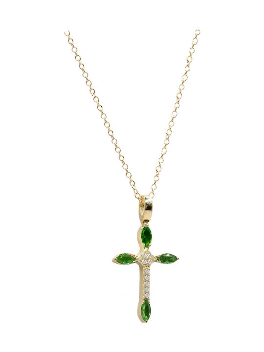 Art d or Women's Gold Cross 14K with Chain