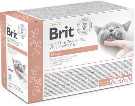 Brit Vd Grain Free Cat Fillets In Gravy Renal Φακελάκια 12x85gr