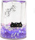 Acrylic Pencil Holder I-total Liquid Purple Black Cat Xl2915