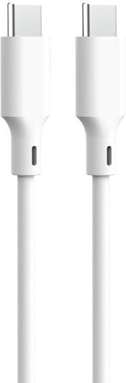 Forever USB 2.0 Cable USB-C male - USB-C Λευκό 1.5m