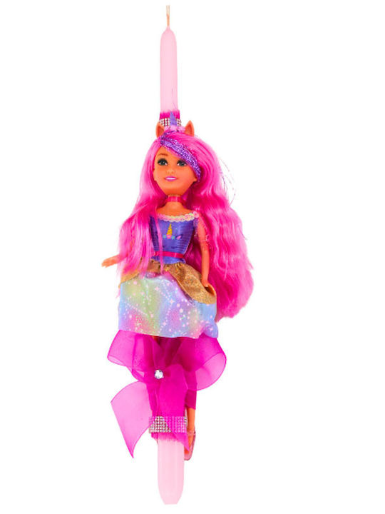 Easter Candle Unicorn Round with Box Purple