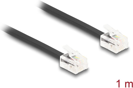 DeLock Wohnung Telefonkabel RJ11 6P4C 1m Schwarz (88301)