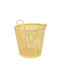 Kaemingk Decorative Basket Metallic with Handles Yellow 36x28x30.5cm