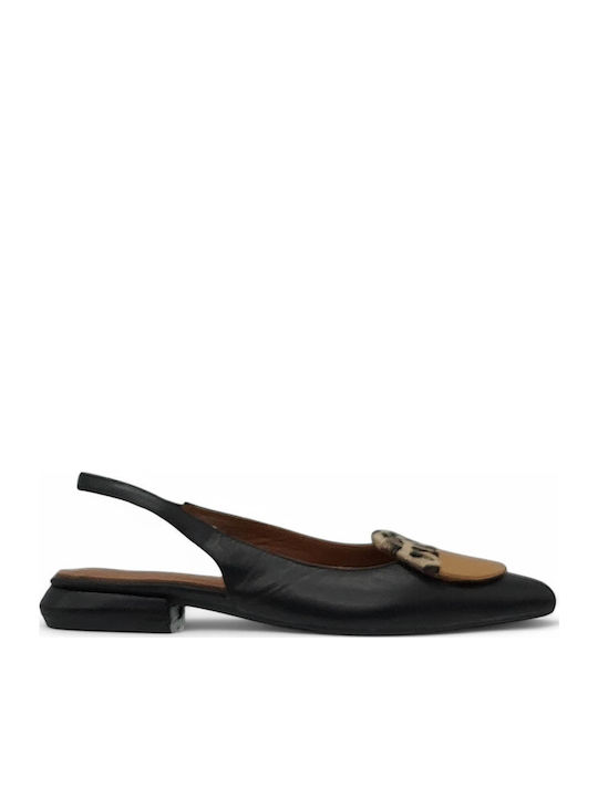 Wall Street Leather Ballerinas Black