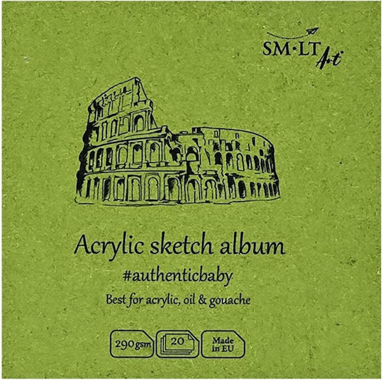 Bloc de schițe acrilic Smlt, pad acuarelă 9x9cm, 20 coli, 290gsm