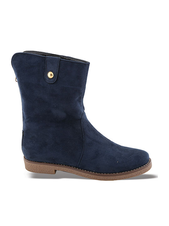 Wildleder Damen Stiefel Blau Chelsea Boots Damen Stiefel Blau